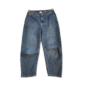 New Pilcro Anthropologie Barrel Jeans High Rise Wide Leg Adjustable Size 25